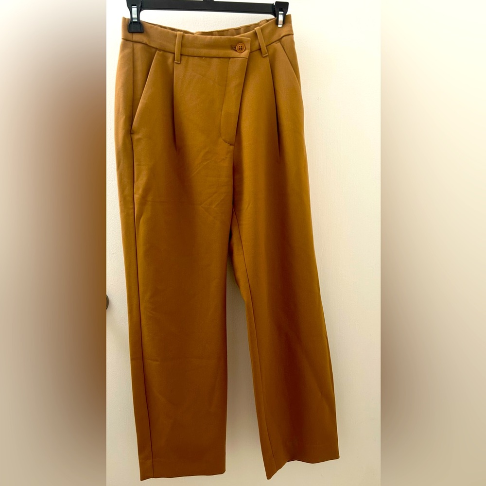 Abercrombie Asymetrical Button Tailored Straight Leg Trousers